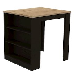 Tanna Kitchen Island Black / Pine MDF