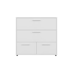 Alpine Wide Four Drawer Dresser, Bedroom Storage, White