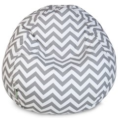 Majestic Home Goods Large Bean Bag Chevron Gray