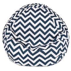 Majestic Home Goods Large Bean Bag Chevron Navy Blue