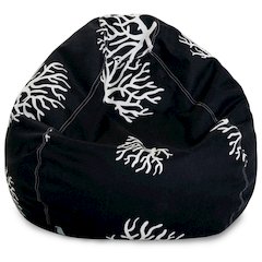 Majestic Home Goods Large Bean Bag Coral Black