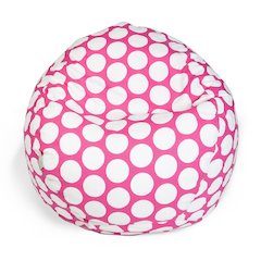 Majestic Home Goods Large Bean Bag Polka Dot (Large) Hot Pink
