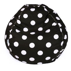 Majestic Home Goods Large Bean Bag Polka Dot (Large) Black