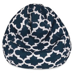 Majestic Home Goods Large Bean Bag Trellis Navy Blue
