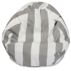 Majestic Home Goods Large Bean Bag Vertical Stripe Gray