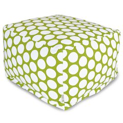 Majestic Home Goods Ottoman Pouf Polka Dot (Large) Hot Green