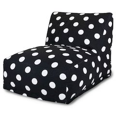 Majestic Home Goods Chair Lounger Polka Dot (Large) Black
