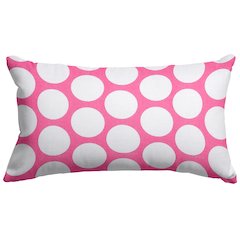 Majestic Home Goods Pillow 12x20 Polka Dot (Large) Hot Pink