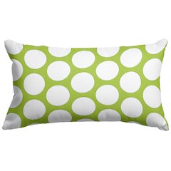 Majestic Home Goods Pillow 12x20 Polka Dot (Large) Hot Green