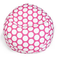Majestic Home Goods Small Bean Bag Polka Dot (Large) Hot Pink