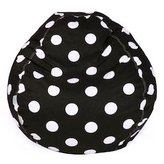 Majestic Home Goods Small Bean Bag Polka Dot (Large) Black