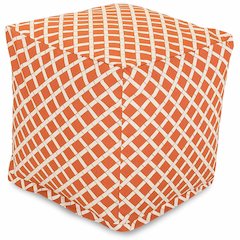 Majestic Home Goods Cube Pouf Bamboo Burnt Orange