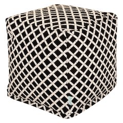 Majestic Home Goods Cube Pouf Bamboo Black