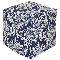 Majestic Home Goods Cube Pouf French Quarter Navy