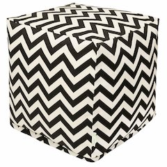 Majestic Home Goods Cube Pouf Chevron Black