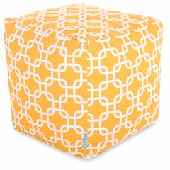 Majestic Home Goods Cube Pouf Links Yellow