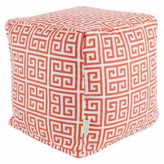 Majestic Home Goods Cube Pouf Towers Orange