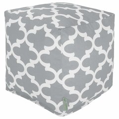 Majestic Home Goods Cube Pouf Trellis Gray