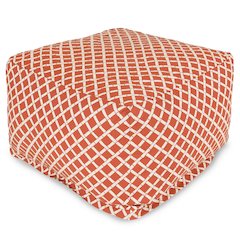 Majestic Home Goods Ottoman Pouf Bamboo Burnt Orange