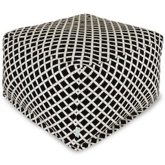 Majestic Home Goods Ottoman Pouf Bamboo Black