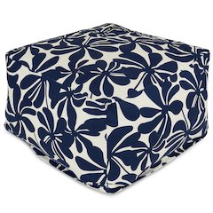 Majestic Home Goods Ottoman Pouf Plantation Navy