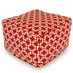 Majestic Home Goods Ottoman Pouf Links Red