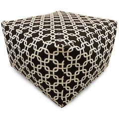 Majestic Home Goods Ottoman Pouf Links Black