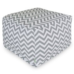 Majestic Home Goods Ottoman Pouf Chevron Gray