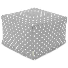 Majestic Home Goods Ottoman Pouf Ikat Dot Gray