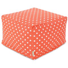 Majestic Home Goods Ottoman Pouf Ikat Dot Orange