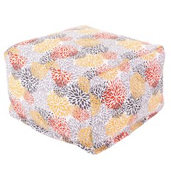 Majestic Home Goods Ottoman Pouf Blooms Citrus