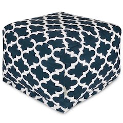 Majestic Home Goods Ottoman Pouf Trellis Navy