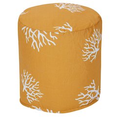 Majestic Home Goods Pouf Coral Yellow
