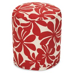 Majestic Home Goods Pouf Plantation Red