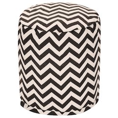 Majestic Home Goods Pouf Chevron Black