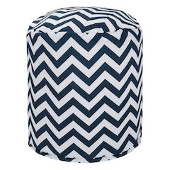 Majestic Home Goods Pouf Chevron Navy