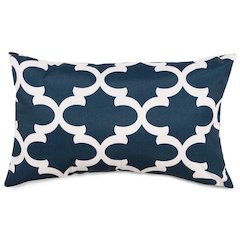 Majestic Home Goods Pillow 12x20 Trellis Navy