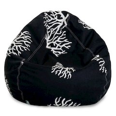 Majestic Home Goods Small Bean Bag Coral Black