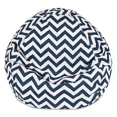 Majestic Home Goods Small Bean Bag Chevron Navy
