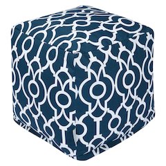 Majestic Home Goods Cube Pouf Athens Navy