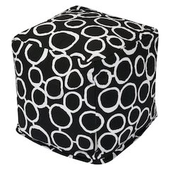Majestic Home Goods Cube Pouf Fusion Black