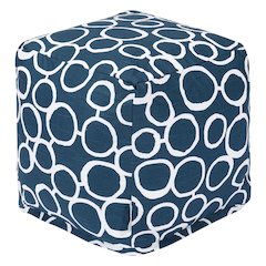 Majestic Home Goods Cube Pouf Fusion Navy