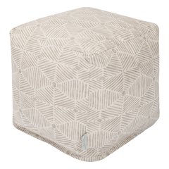 Majestic Home Goods Cube Pouf Charlie Beige Metallic