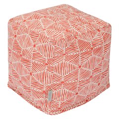 Majestic Home Goods Cube Pouf Charlie Salmon