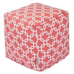 Majestic Home Goods Cube Pouf Links Coral