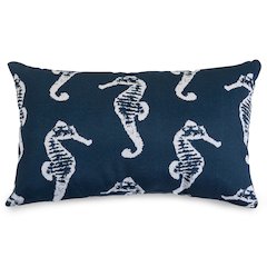 Majestic Home Goods Pillow 12x20 Sea Horse Navy