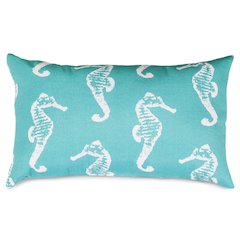 Majestic Home Goods Pillow 12x20 Sea Horse Teal