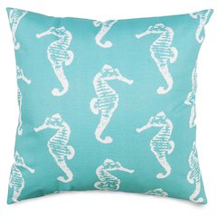 Majestic Home Goods Pillow 24x24 Sea Horse Teal