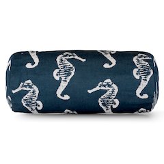Majestic Home Goods Bolster Pillow Sea Horse Navy