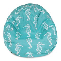 Majestic Home Goods Small Bean Bag Sea Horse Teal